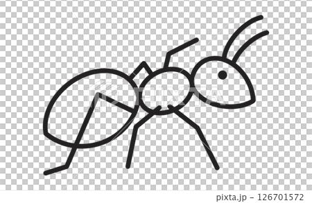 アリのシンプルな線画イラスト 126701572