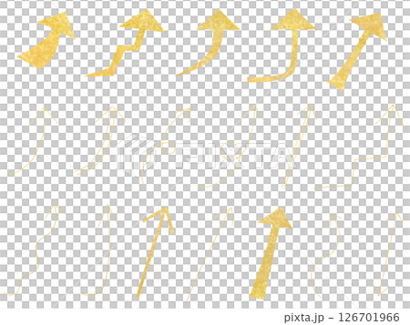 Gold: Simple hand-drawn arrow material set Gold: Simple hand-drawn arrow material set 126701966