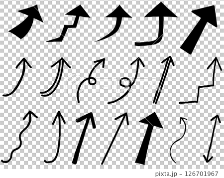 Simple hand-drawn arrow material set 126701967