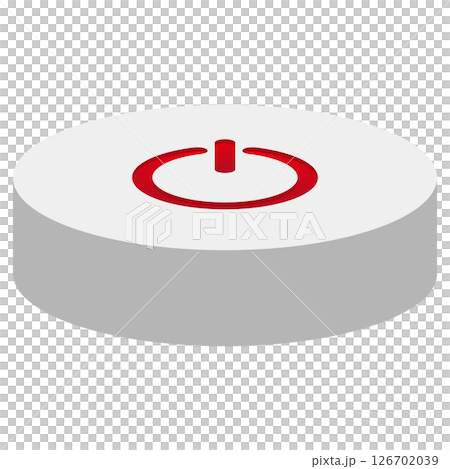 Three-dimensional power button illustration 126702039