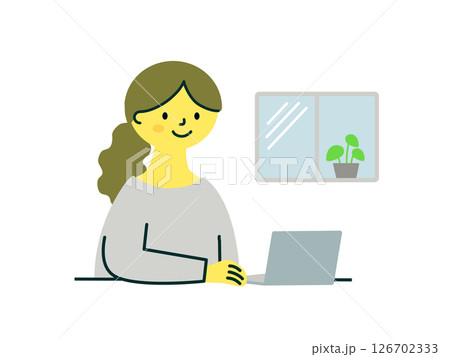 リモートワークをする女性 126702333