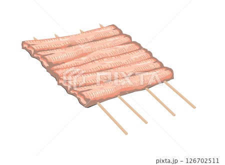 うなぎの串打ちイラスト うなぎの串打ちイラスト 126702511