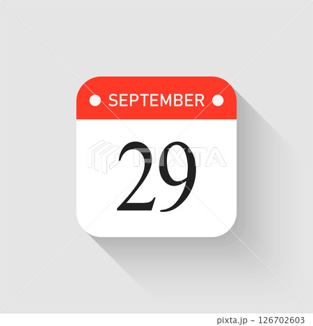 Vector icon page day calendar - 29 September month 126702603