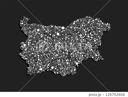 Creative map of Bulgaria made of random dots Creative map of Bulgaria made of random dots 126702608