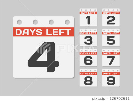 Countdown daily page calendar icon - 4 days left Countdown daily page calendar icon - 4 days left 126702611