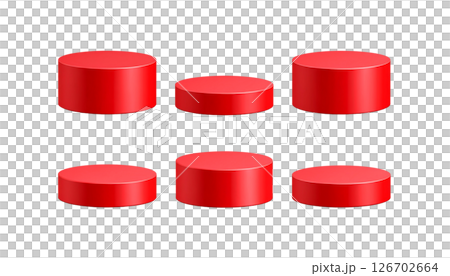 Red Ribbon Award with 3D Achievement Icon and Colors 126702664