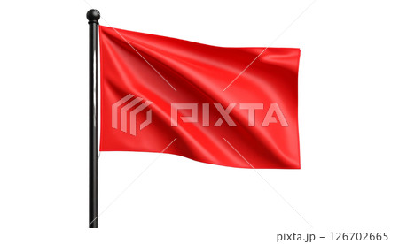 The 3D national flag flutters in the wind, symbolizing patriotism. 126702665