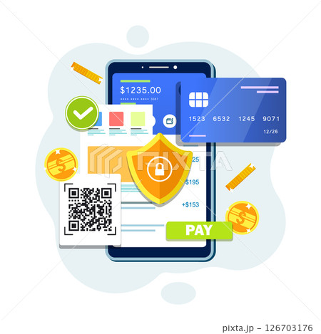 Secure Digital Payment With QR Code 126703176