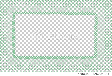 Hand-drawn green dot mix square frame Hand-drawn green dot mix square frame 126703283
