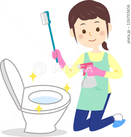 トイレ掃除をする女性 126703656