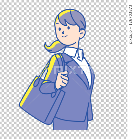 一個女人在一套西裝的插圖 126703873