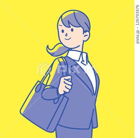 スーツ姿の女性のイラスト 126703876