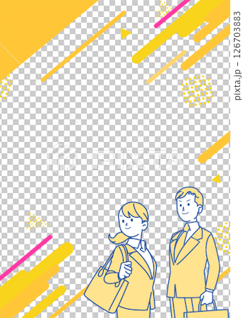 スーツ姿の男女のイラスト 126703883