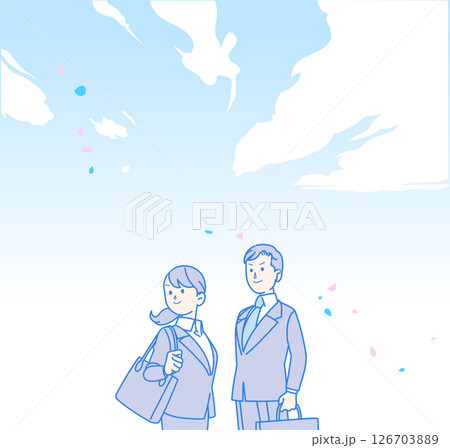 スーツ姿の男女のイラスト 126703889