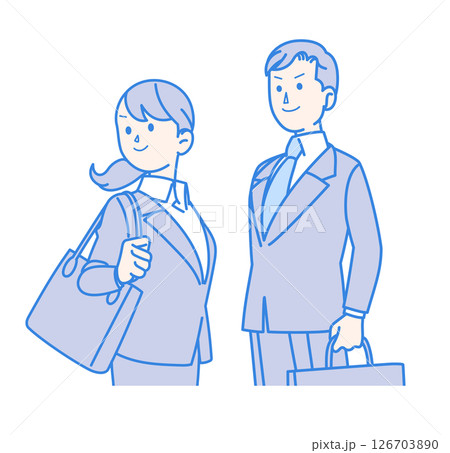 スーツ姿の男女のイラスト 126703890