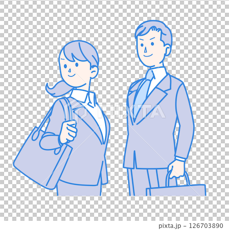 スーツ姿の男女のイラスト 126703890