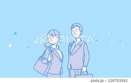 スーツ姿の男女のイラスト 126703891