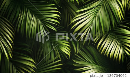 ヤシの葉の背景 126704062