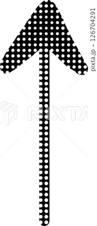 手描きの黒ドット柄の上向き矢印アイコン 手描きの黒ドット柄の上向き矢印アイコン 126704291