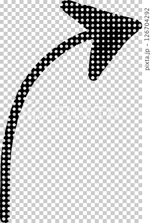 Hand drawn black dotted right curved arrow icon Hand drawn black dotted right curved arrow icon 126704292