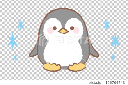 可愛的企鵝手繪風格人物插畫 126704748
