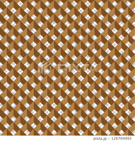 格子模様の箱型騙し絵 背景素材 視覚効果 スウォッチ対応 茶色 ブラウン 格子模様の箱型騙し絵 背景素材 視覚効果 スウォッチ対応 茶色 ブラウン 126704993