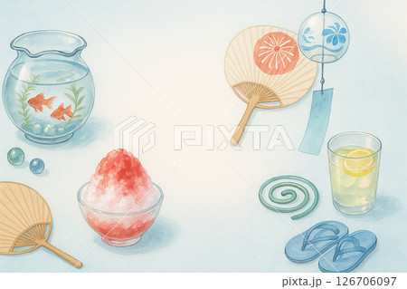 金魚鉢と風鈴で感じる涼やかな夏の暮らし 金魚鉢と風鈴で感じる涼やかな夏の暮らし 126706097
