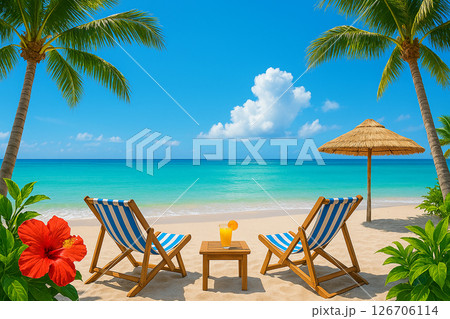 青空と海に包まれる二人のための南国リゾート席 126706114