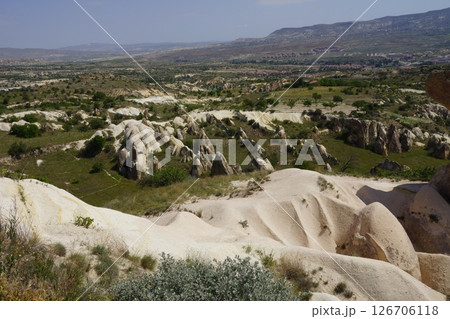 トルコ カッパドキアのエセンテペ展望台から見た風景 126706118