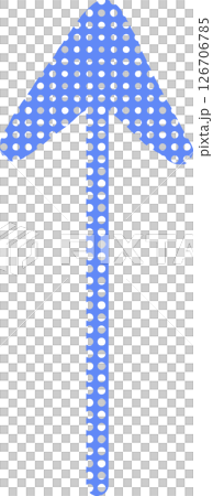 Hand drawn blue dotted up arrow icon 126706785