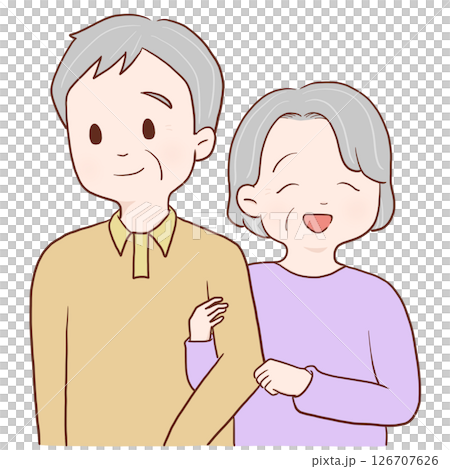 Friendly senior couple (color) 126707626