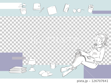 一位女士在讀書的畫面 126707641