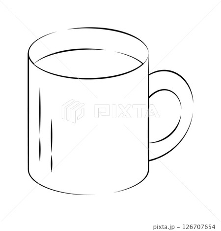 シンプルな黒のシルエットのマグカップのイラスト シンプルな黒のシルエットのマグカップのイラスト 126707654