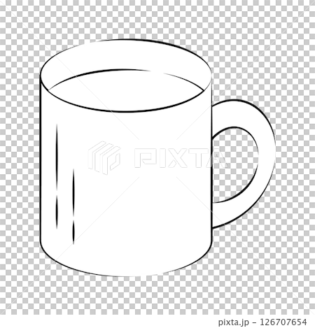 シンプルな黒のシルエットのマグカップのイラスト シンプルな黒のシルエットのマグカップのイラスト 126707654