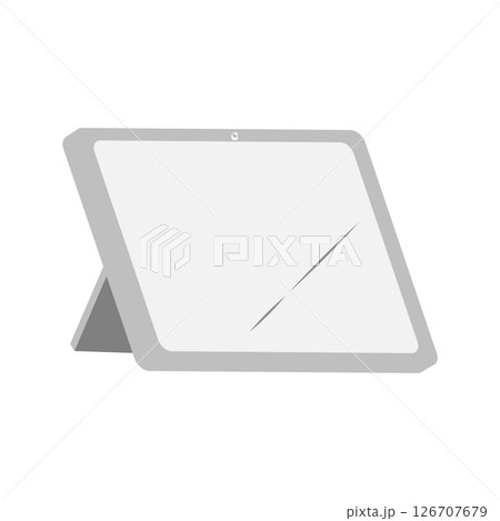 スタンドに立てかけたシンプルなタブレットのイラスト 126707679