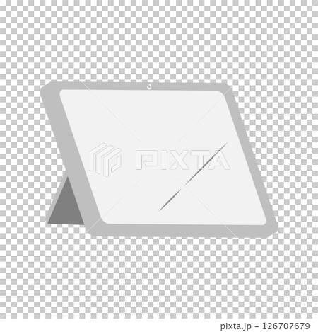 スタンドに立てかけたシンプルなタブレットのイラスト 126707679