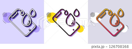 Smartphone waterproof line icon. Halftone dotted pattern. Gradient icon with grain shadow. Phone sign. Mobile device symbol. Line smartphone waterproof icon. Various designs. Vector 126708168