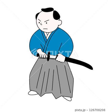 抜刀をする侍 126708208