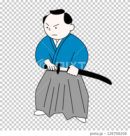 抜刀をする侍 126708208