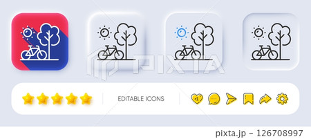 Bicycle line icon. Neumorphic, Flat shadow, 3d buttons. City bike transport sign. Outdoor transportation symbol. Line bicycle icon. Social media icons. Vector Bicycle line icon. Neumorphic, Flat shadow, 3d buttons. City bike transport sign. Outdoor transportation symbol. Line bicycle icon. Social media icons. Vector 126708997