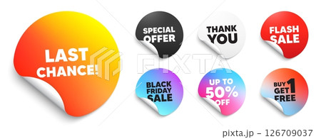 Last chance sticker tag. Special offer paper price tags. Last chance sale tag. Special offer price sign. Advertising Discounts symbol. Discount, black friday sticker. Promo banner. Vector Last chance sticker tag. Special offer paper price tags. Last chance sale tag. Special offer price sign. Advertising Discounts symbol. Discount, black friday sticker. Promo banner. Vector 126709037
