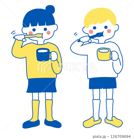 歯みがきする子供たち 126709094