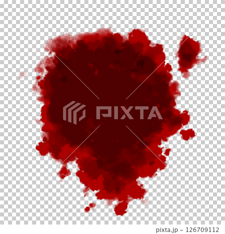 赤い血のりイラスト　透過素材 126709112