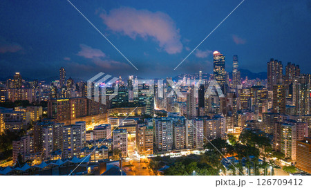 May 22 2025 Panoramic View of a Vibrant Cityscape at Dusk with Illuminated 126709412