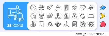 Video conference, Cyber attack and Handout line icons. Interest rate, AI generate, Inflation icons. Pack of Checklist, Business idea, Environment day icon. Group people, Plan, Timer pictogram. Vector Video conference, Cyber attack and Handout line icons. Interest rate, AI generate, Inflation icons. Pack of Checklist, Business idea, Environment day icon. Group people, Plan, Timer pictogram. Vector 126709649
