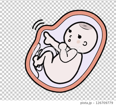Illustration of a baby in the mother's womb (Tsuntsun) 126709779