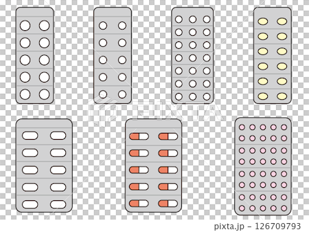 様々な薬のシート 126709793