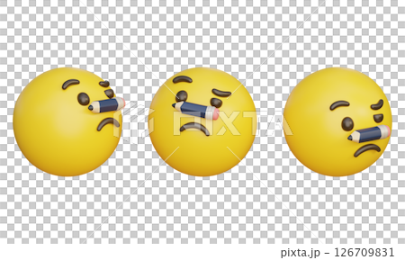 worried expression with a pencil on its nose Emoji 3D Icon worried expression with a pencil on its nose Emoji 3D Icon 126709831