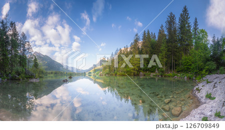 View of Hintersee lake in Berchtesgaden National Park Bavarian Alps, Germany 126709849