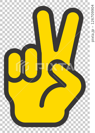 Simple hand icon doing a peace sign 126709904